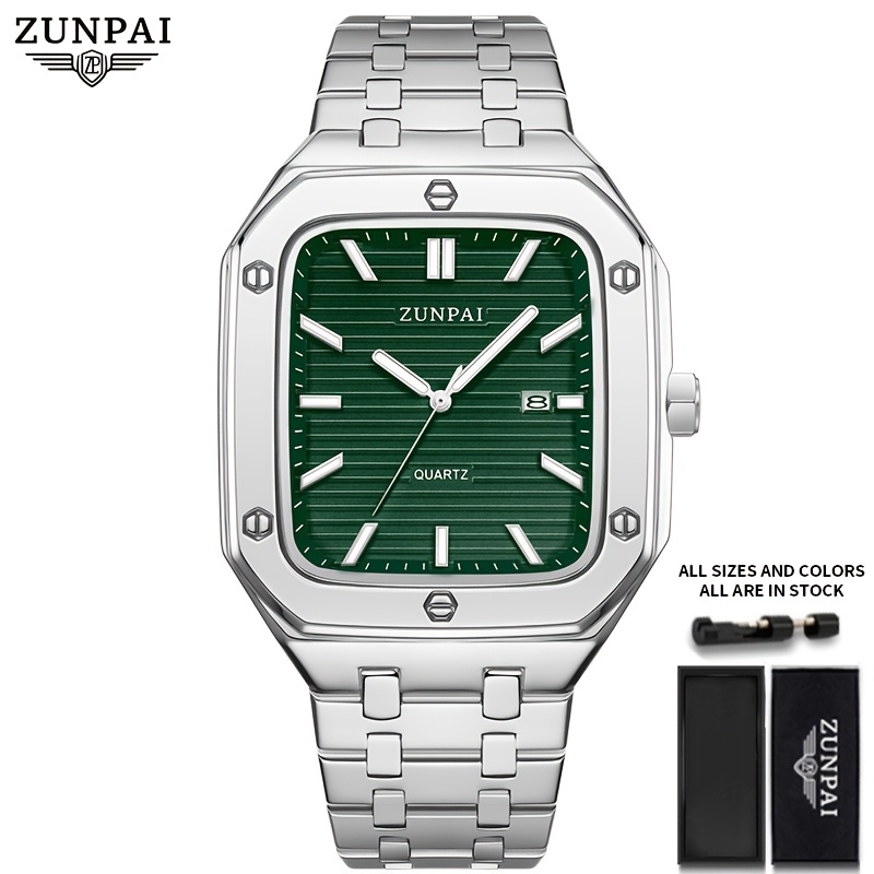 Zunpai Men's Watch Waterproof Stainless Steel Silvery/golden - Temu