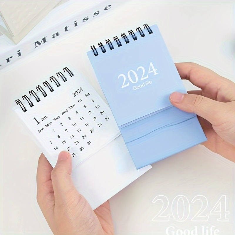 Mini Calendrier Bureau Simple 2024 Calendrier Bureau Morandi - Temu France