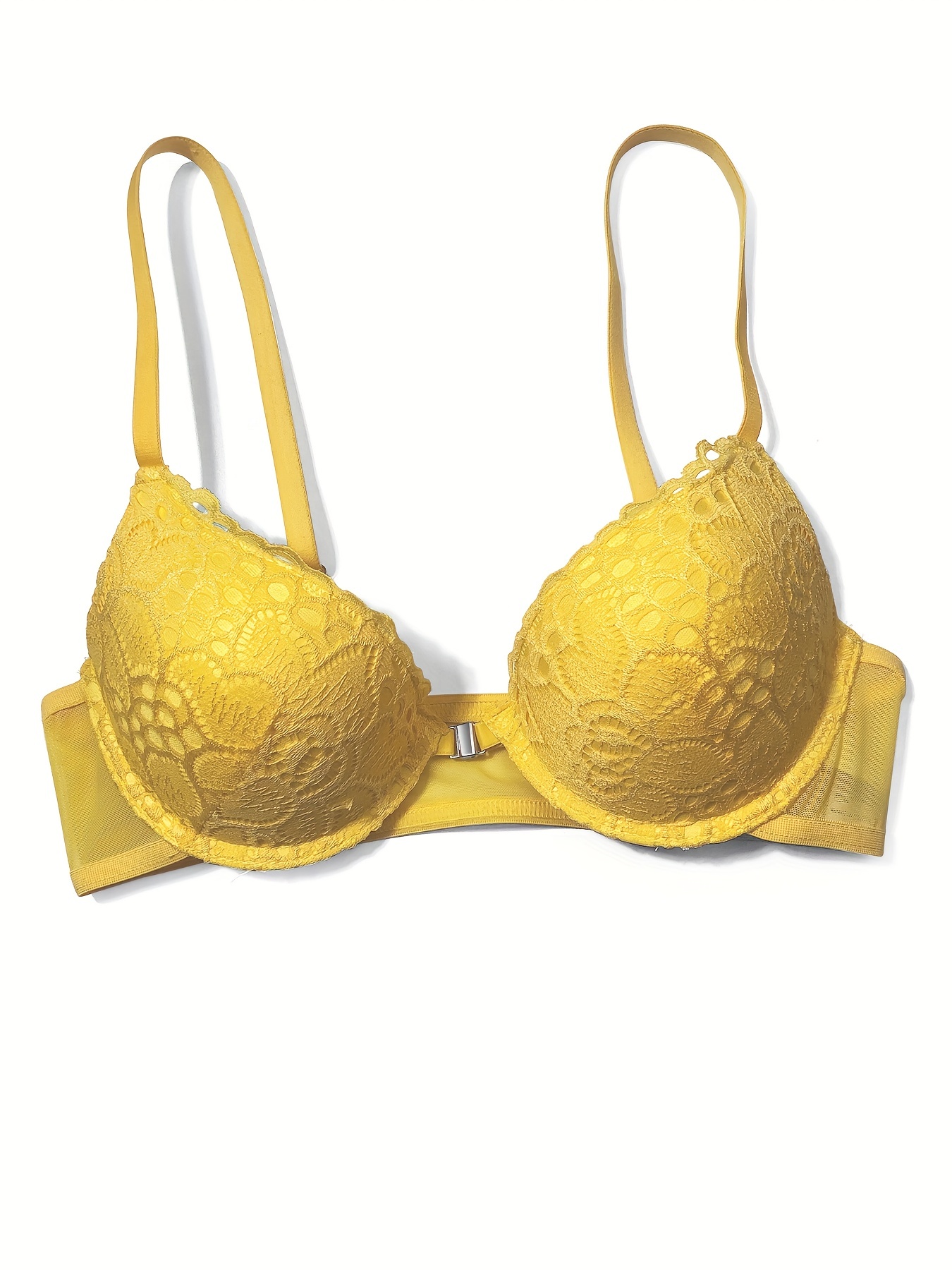 Lace padded bra - Light yellow - Ladies