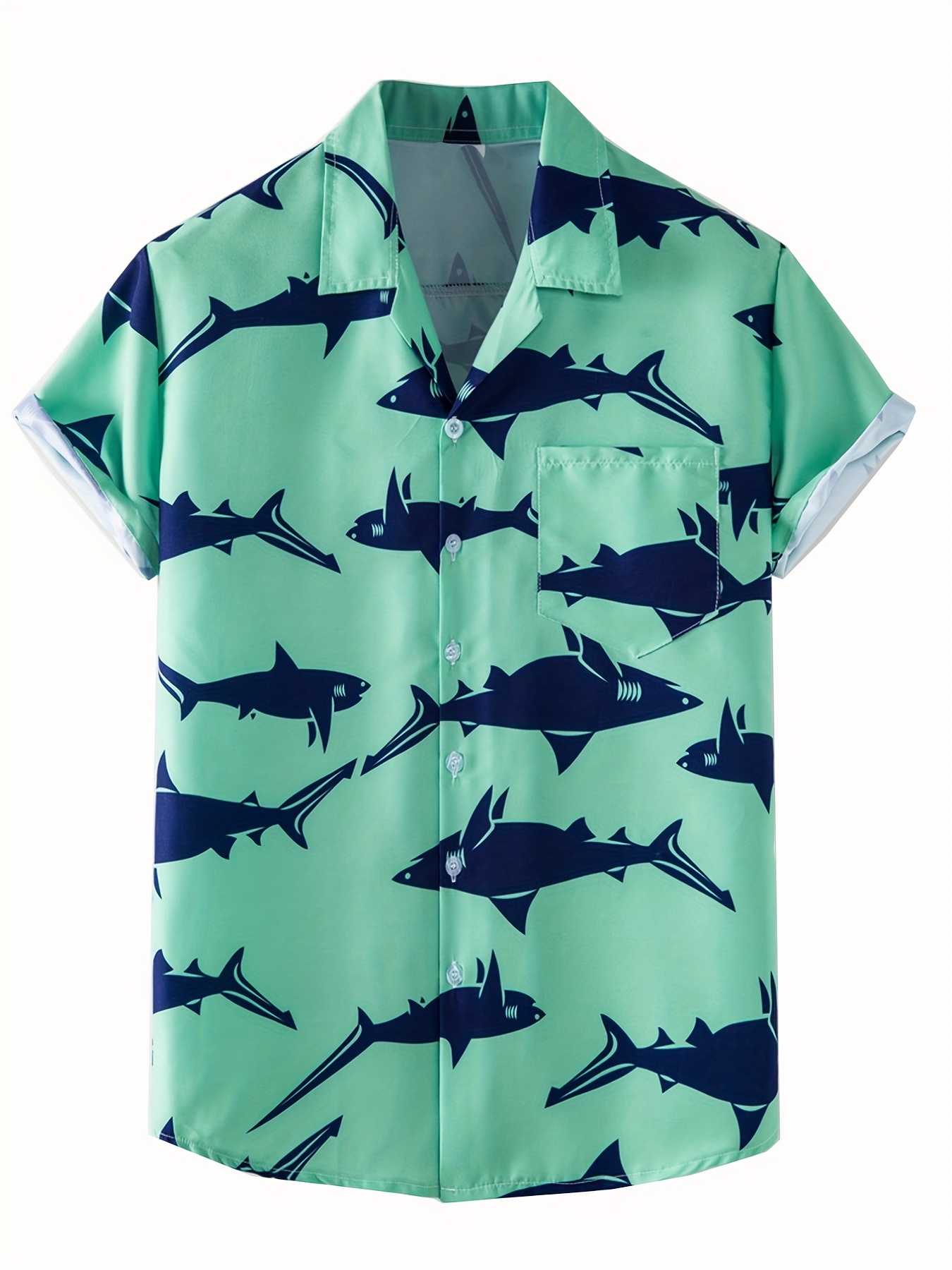 Dolphin Hawaiian Shirts for Men, Blue Dolphins Mens Hawaiian Shirts Short  Sleeve Button Down Beach Summer Shirt Series 52 Size S at  Men's  Clothing store