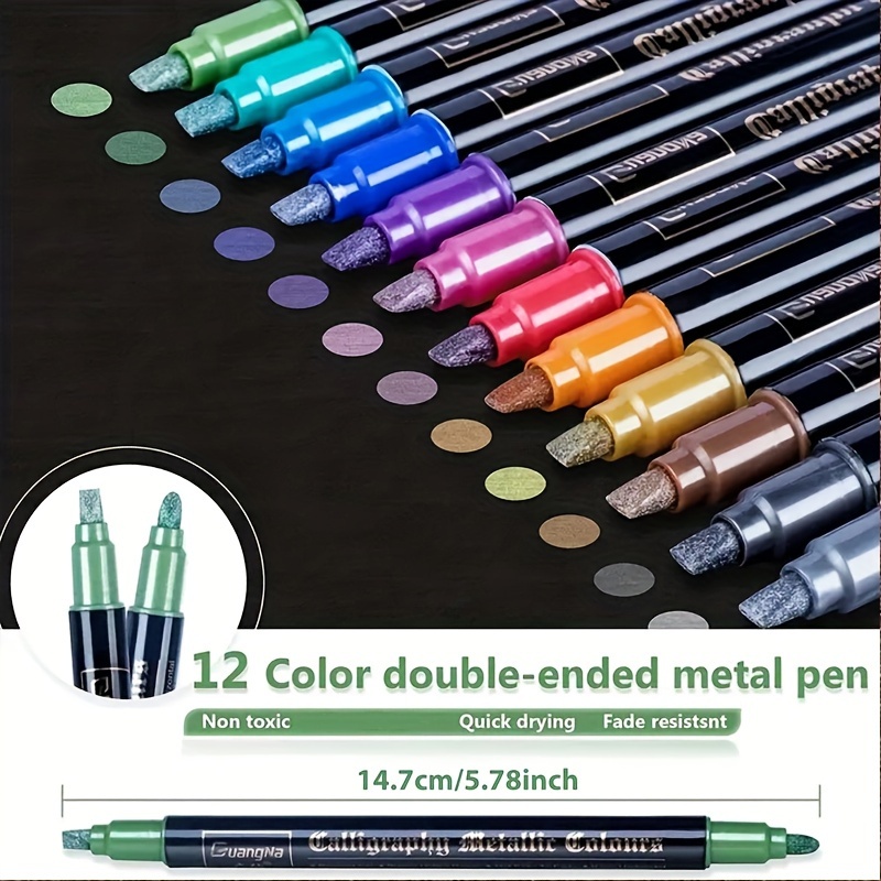 10 Colors Fine Point Metallic Markers For Black Paper rock - Temu