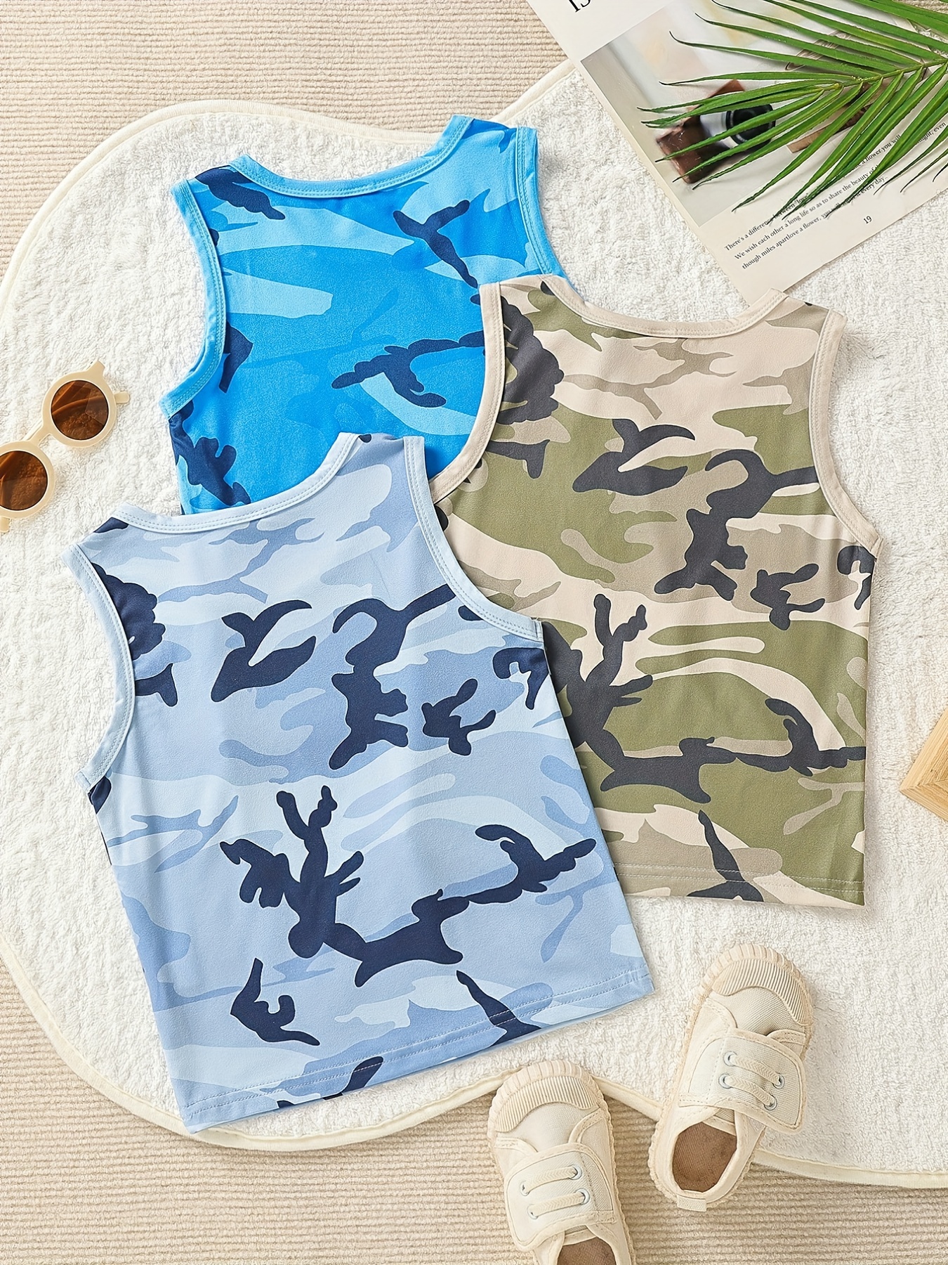 Casual Tank Tops For Women Camouflage Sleeveless Tops Vest O Neck