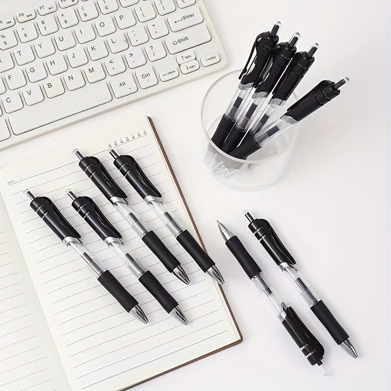 Black Gel Pens Retractable Gel Pens Smooth Writing For - Temu