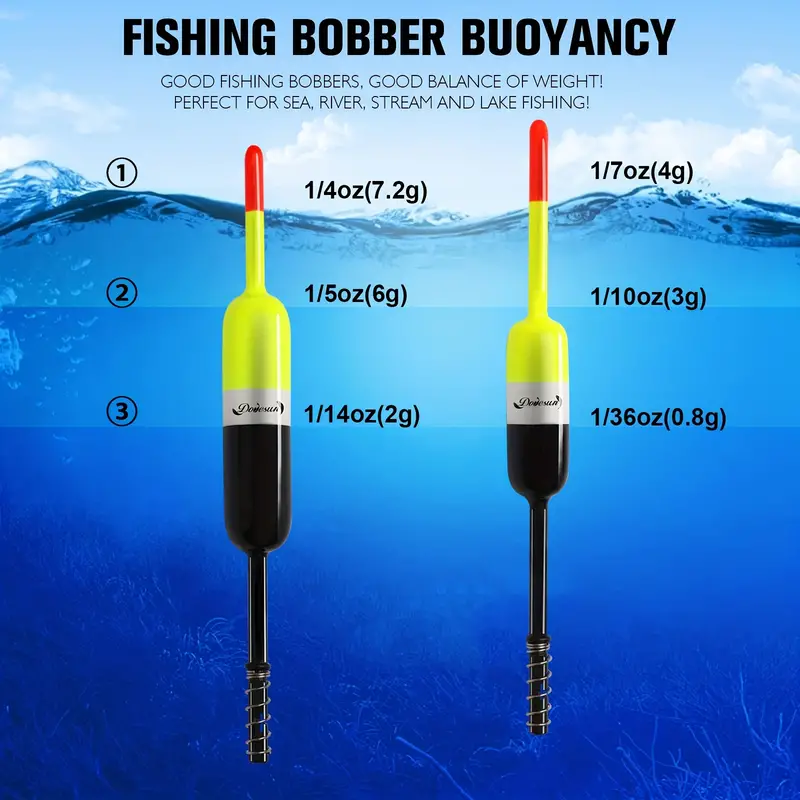 * Fishing Slip Bobbers, Vertical Fishing Floats For Fishing Crappie,  Fishing Accessories, 2 Size
