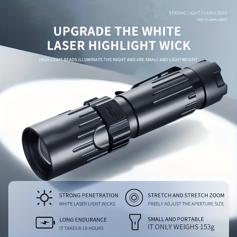 Super Bright Zoomable Flashlight - Portable, Multi-functional, Telescopic  Zoom For Outdoor Home Use - Temu