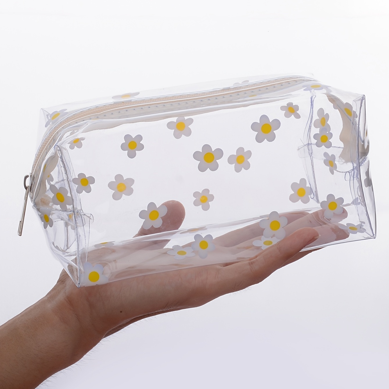A Flower Transparent Pencil Case Pencil Box - Temu
