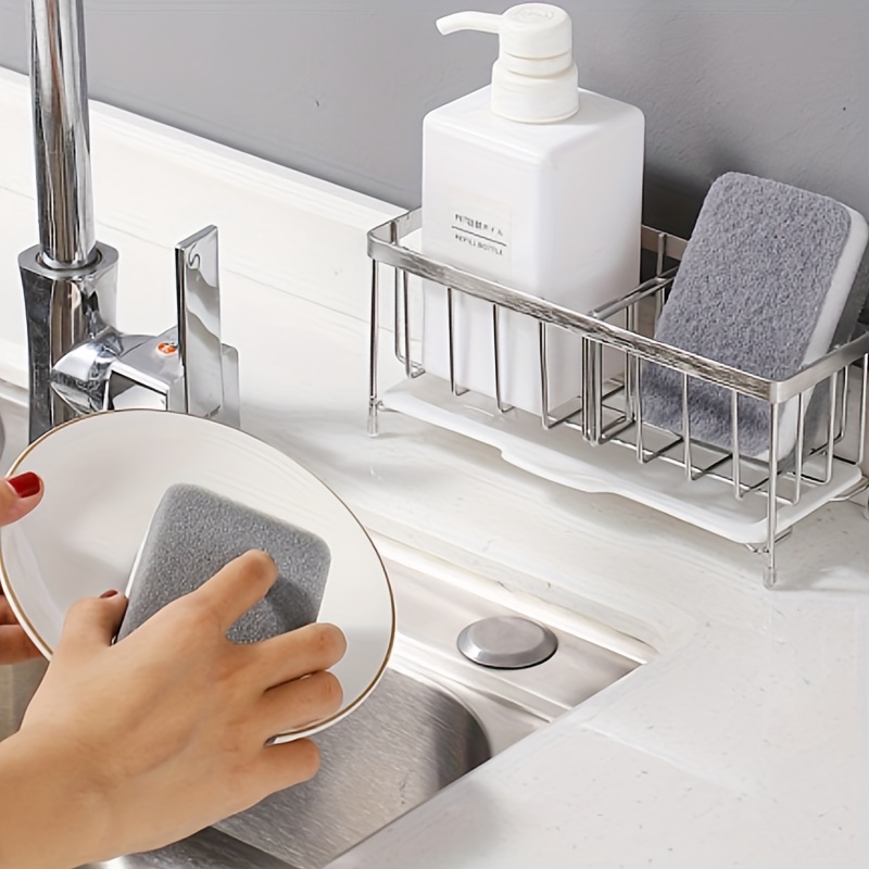 Kitchen Sink Rack Sponge Holder Kitchen Soap Tray Draining - Temu