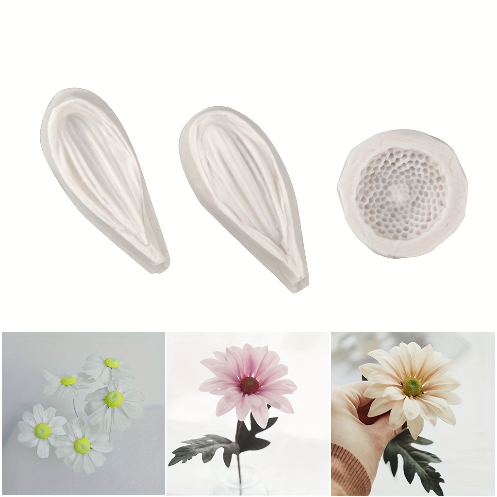 

1set Simulation Flower Small Daisy Stamen Fondant Silicone Mold Chocolate Decoration Cake Baking Mold Gifts For Baking Lovers Plaster Ornament Making Tool