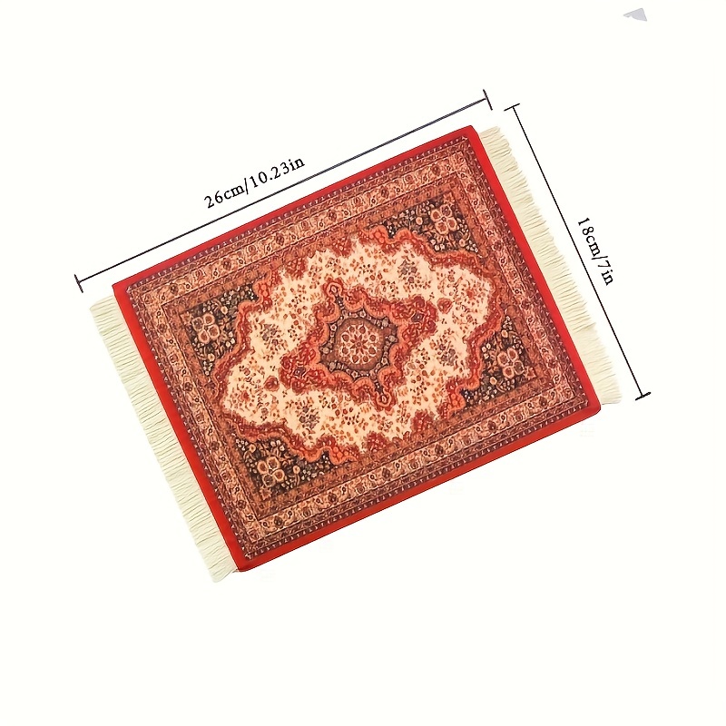 Mini tapis de souris tissé de style rétro persan avec bord, motif de tasse,  tapis d'ordinateur portable, décoration de bureau à domicile, artisanat -  AliExpress