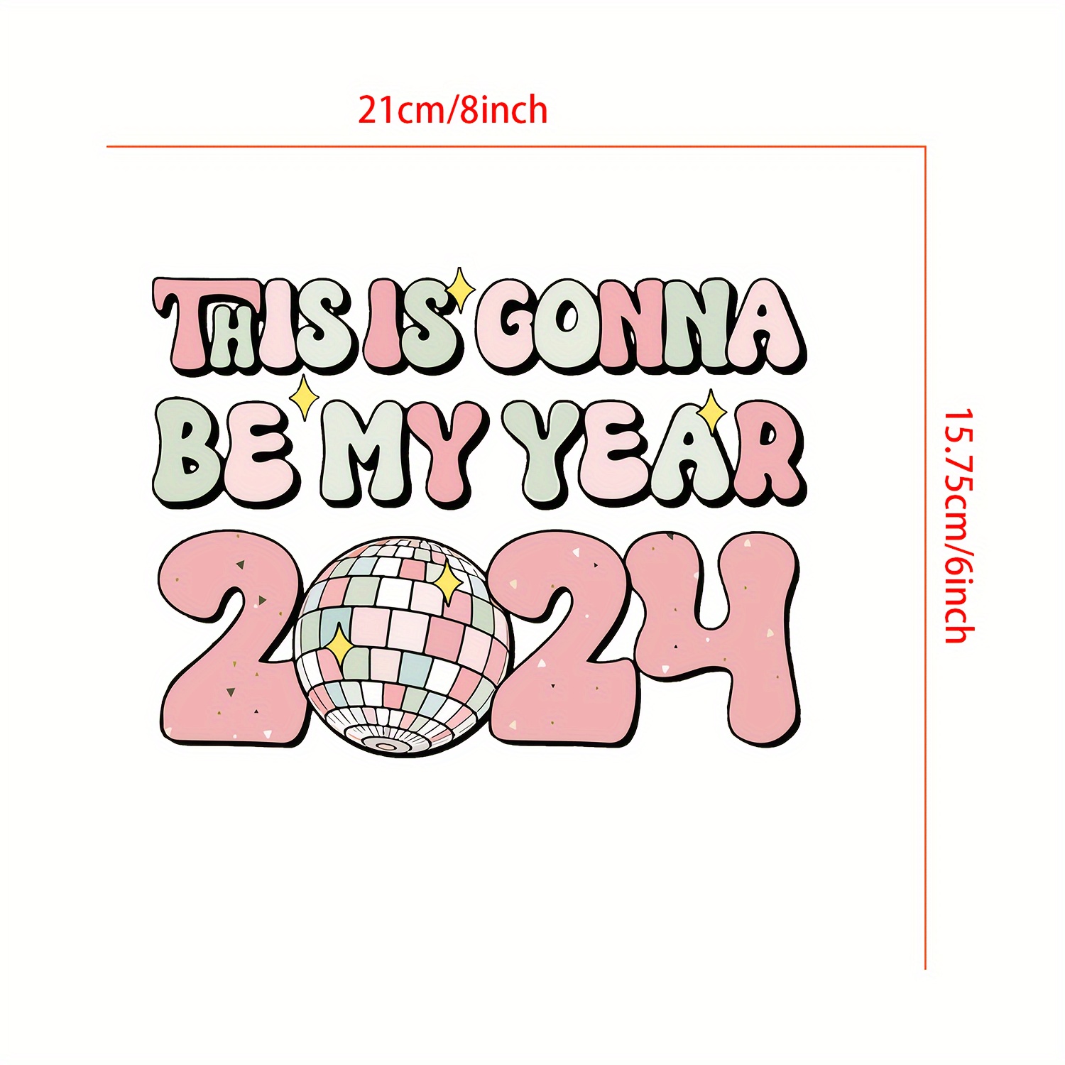 Happy New Year 2024 Disco Ball Pattern Heat Transfer - Temu