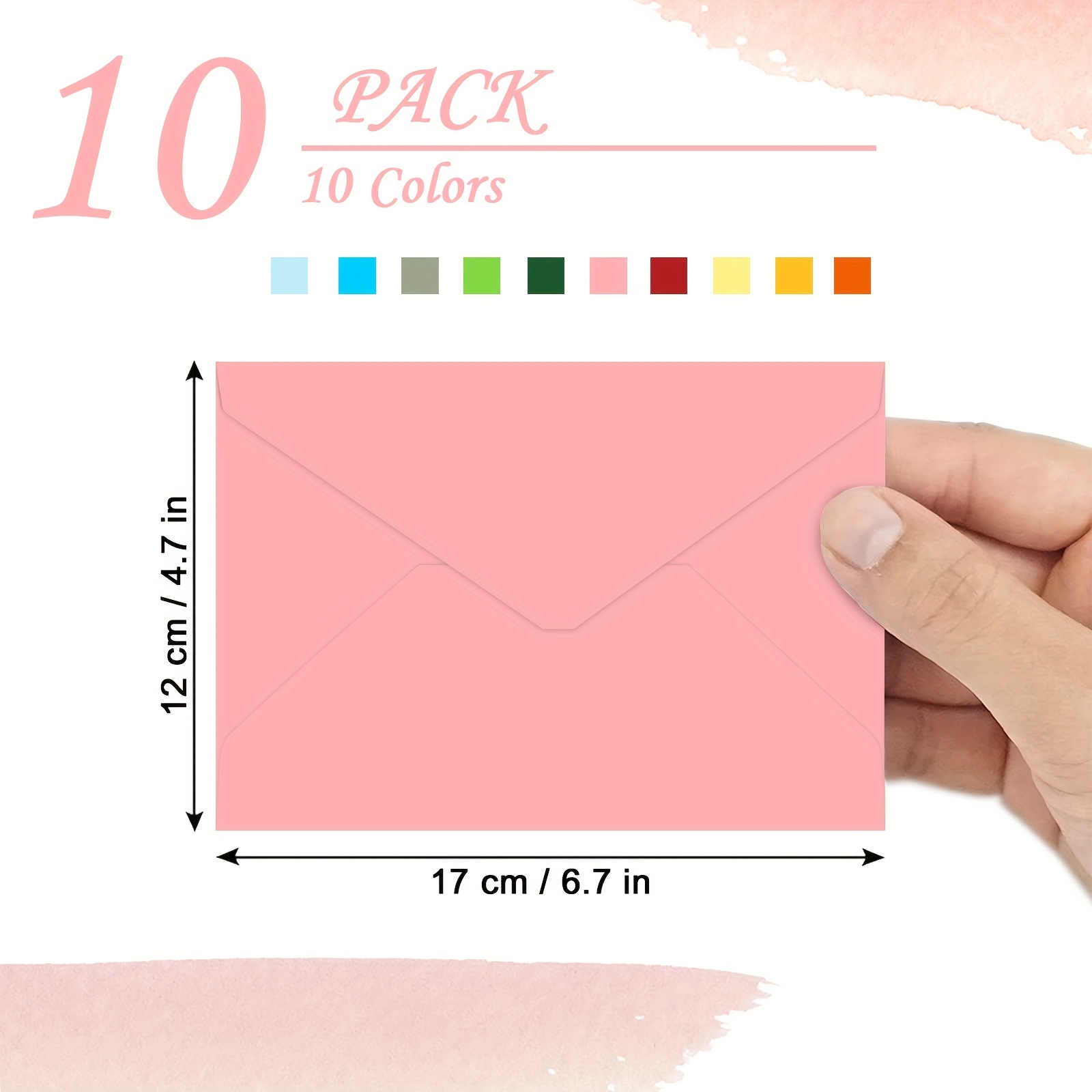 Ensemble 10 cartes bordées + 10 enveloppes de couleur