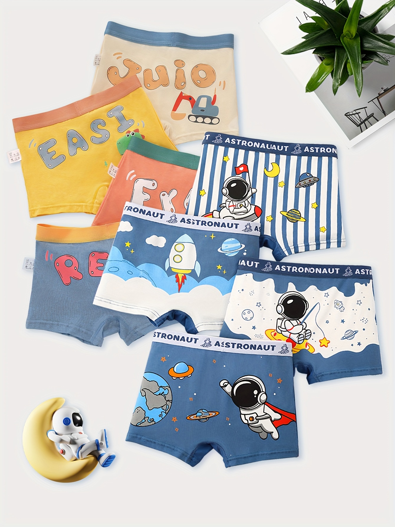 8pcs Toddler Boys Underwear Soft Breathable Cartoon Random Pattern Comfy  Boxers Briefs