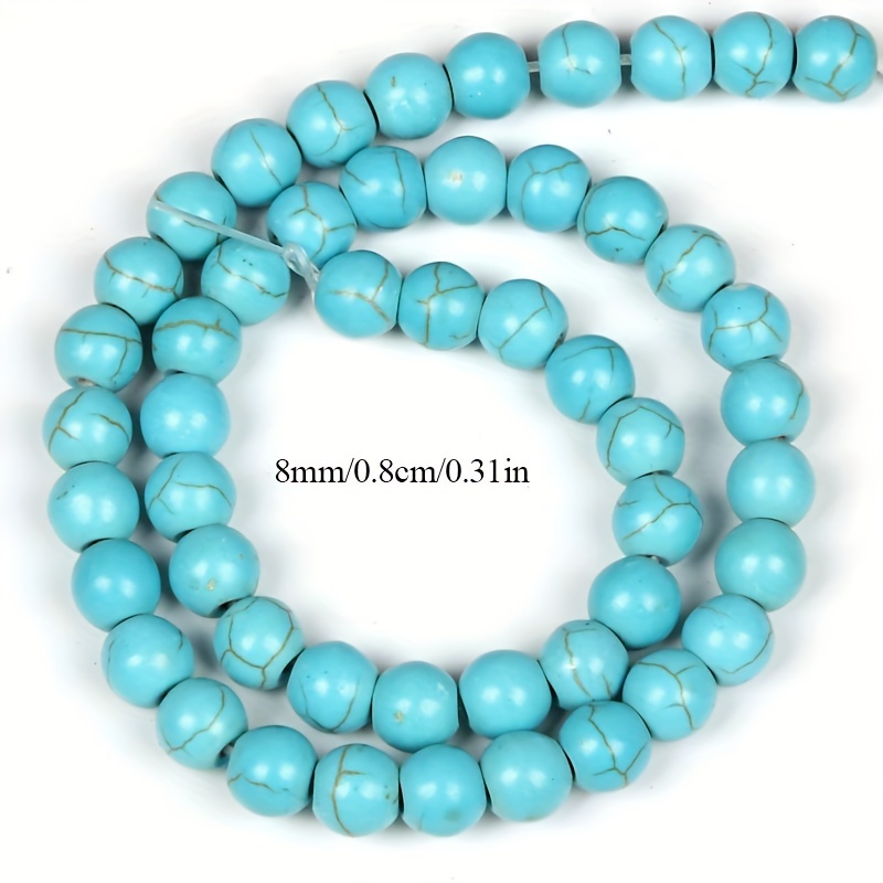  GEM-Inside 8mm Turquoise Gemstone Loose Beads Round