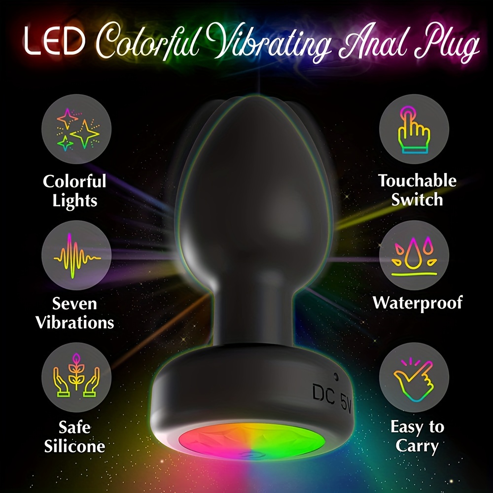 Led Colorful Light Anal Plug Vibrator Remote Control Temu Canada