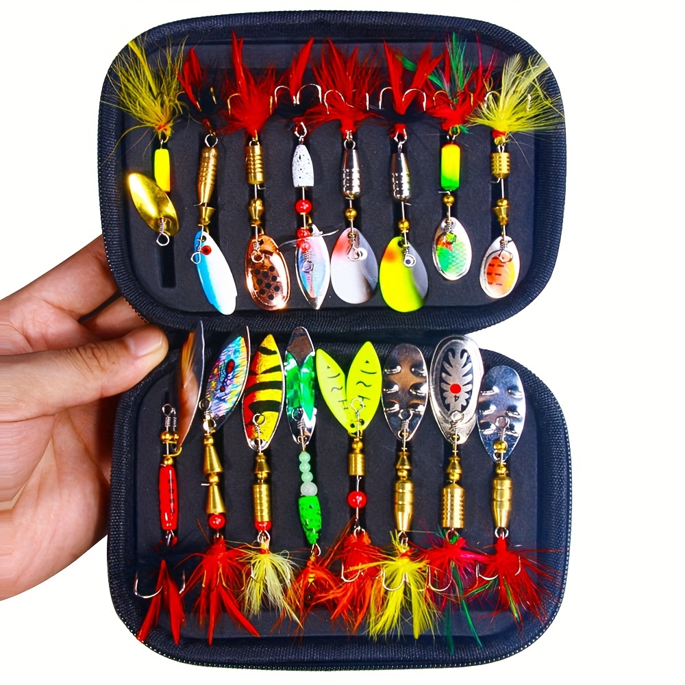 Fishing Spinnerbait Set Storage Bag Spoon Lure Bass Trout - Temu