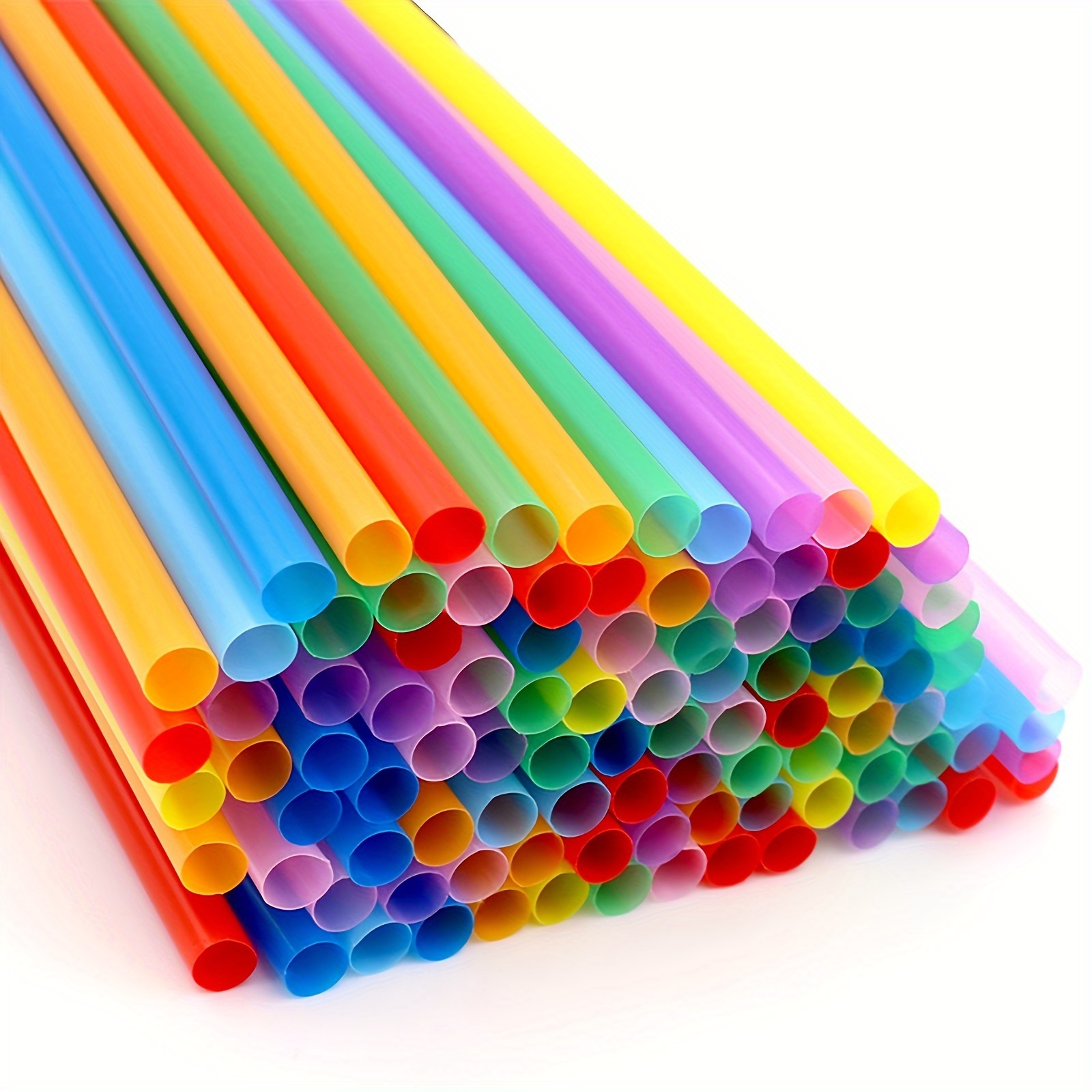 Colorful Art Straws Solid Color Straw Disposable Plastic - Temu