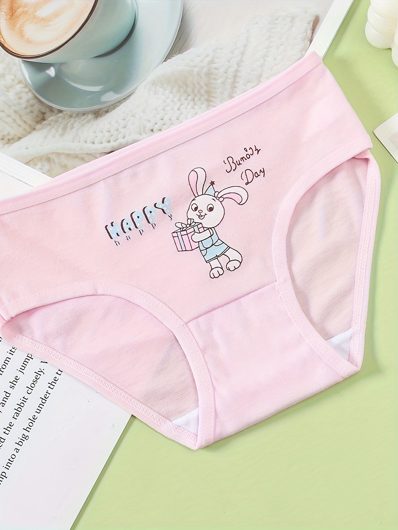 Cheap LANGSHA 4Pcs Soft Cotton Women's Panties Breathable Underwear Cartoon Cute  Girls Briefs Low-Rise