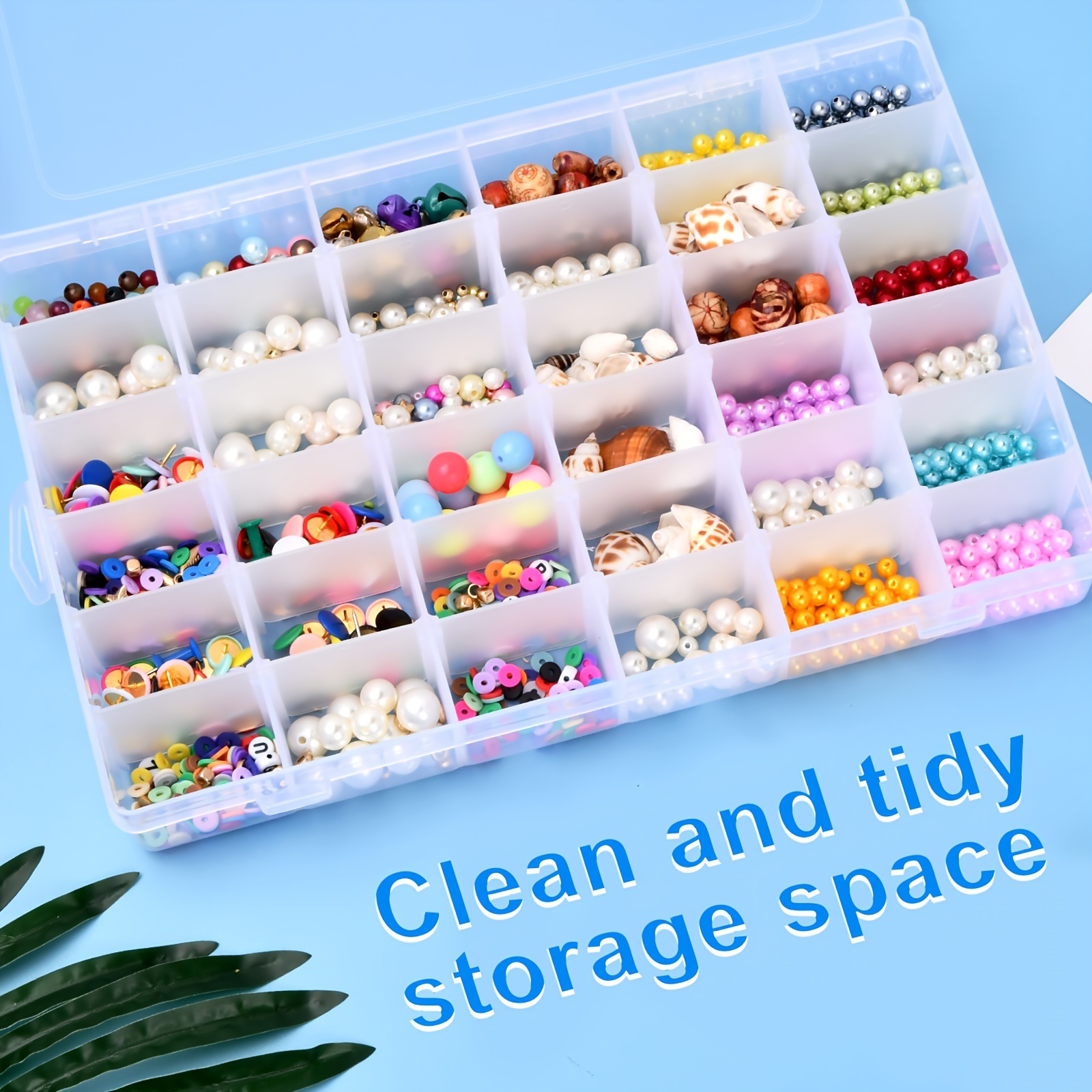 36 Grids Clear Organizer Box,Bead Organizer Container for Earrings