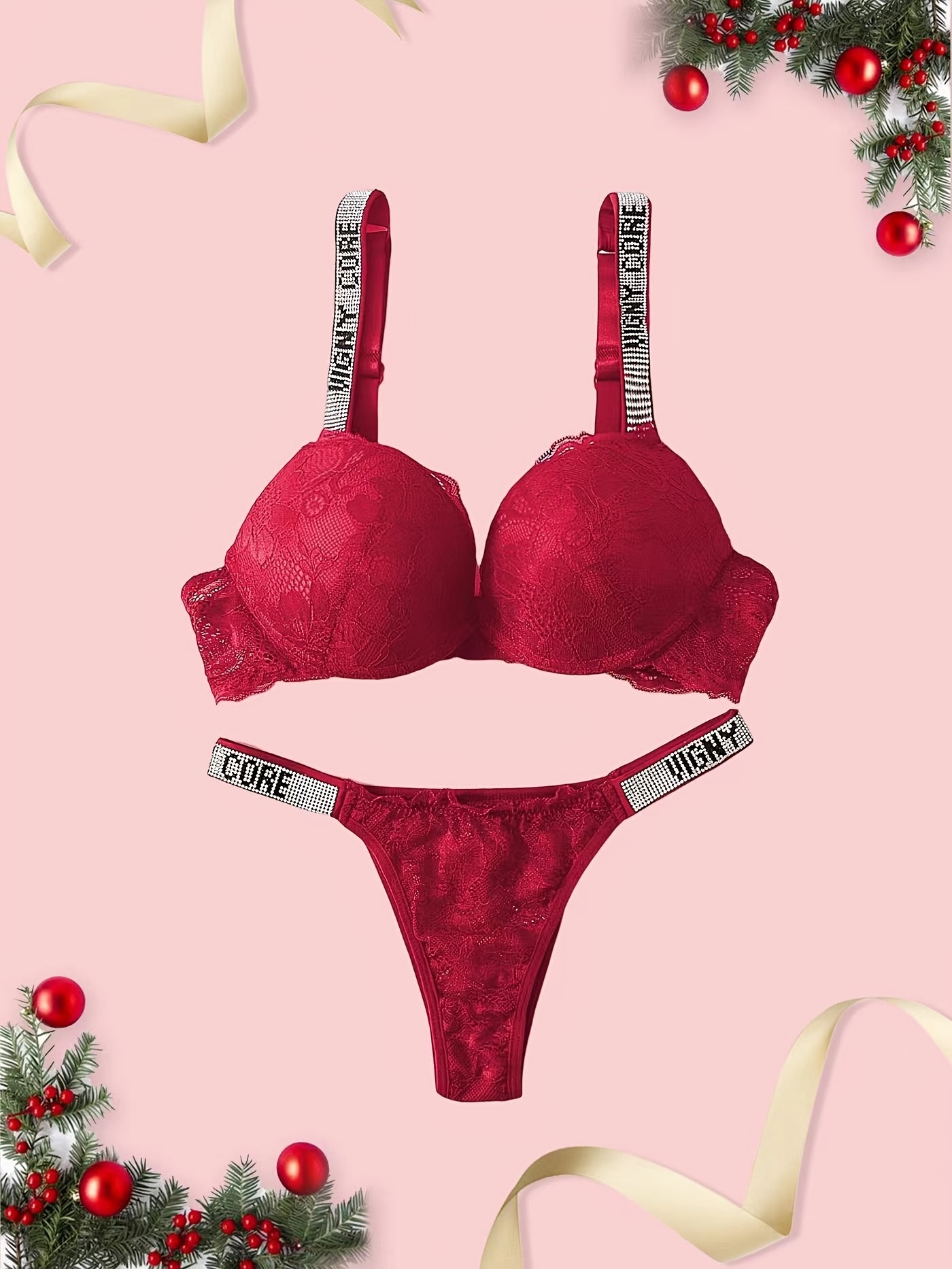 Women's Sexy Rose Print Lace Lingerie, Valentines Gifts, Split Underwe – La  Boutique Dacula