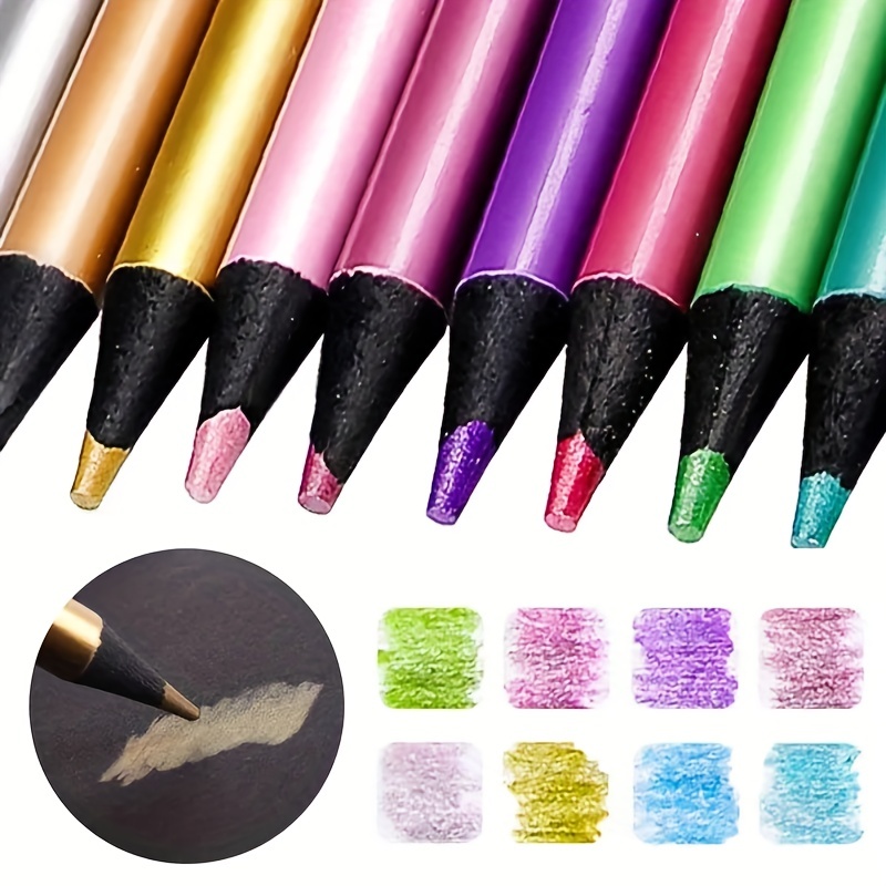 24 Vibrant Metallic Colored Pencils Unleash Your Creativity - Temu