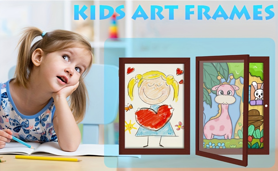 Cuadros para Guardar Dibujos Niños Marcos con Profundidad Kids