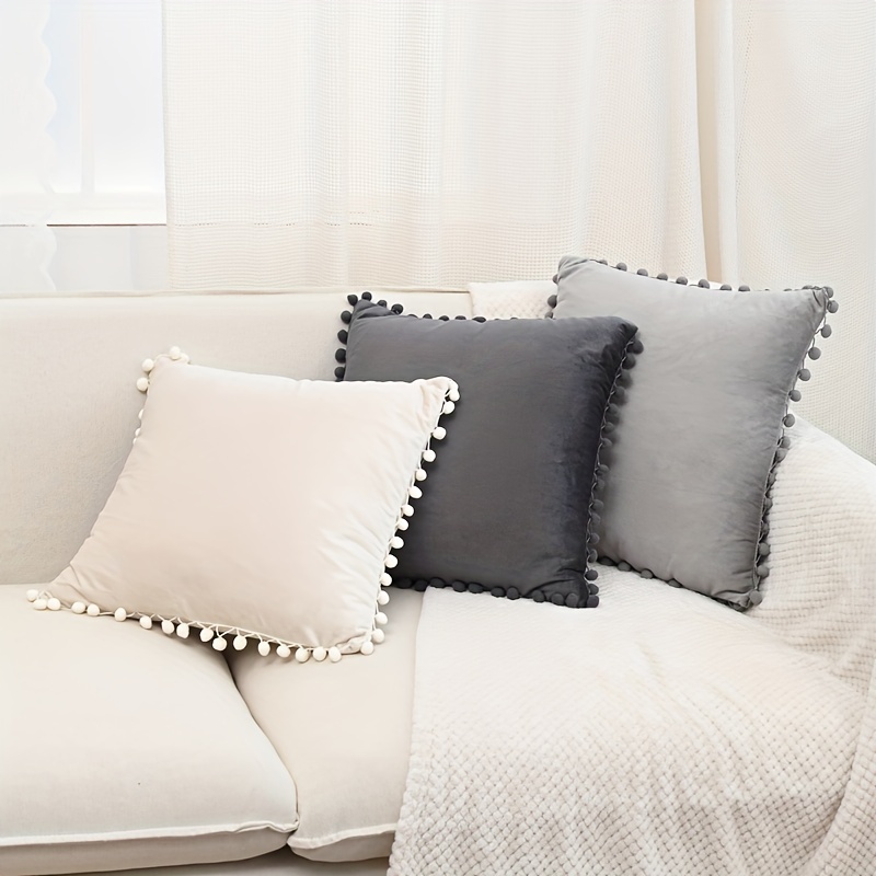 Solid Color Polyester Throw Pillow - Temu