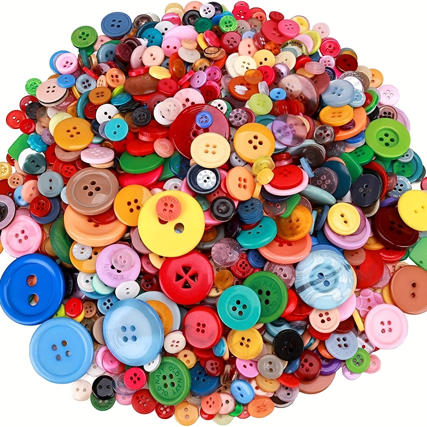 Round Resin Buttons Mixed Color Assorted Sizes For Crafts - Temu