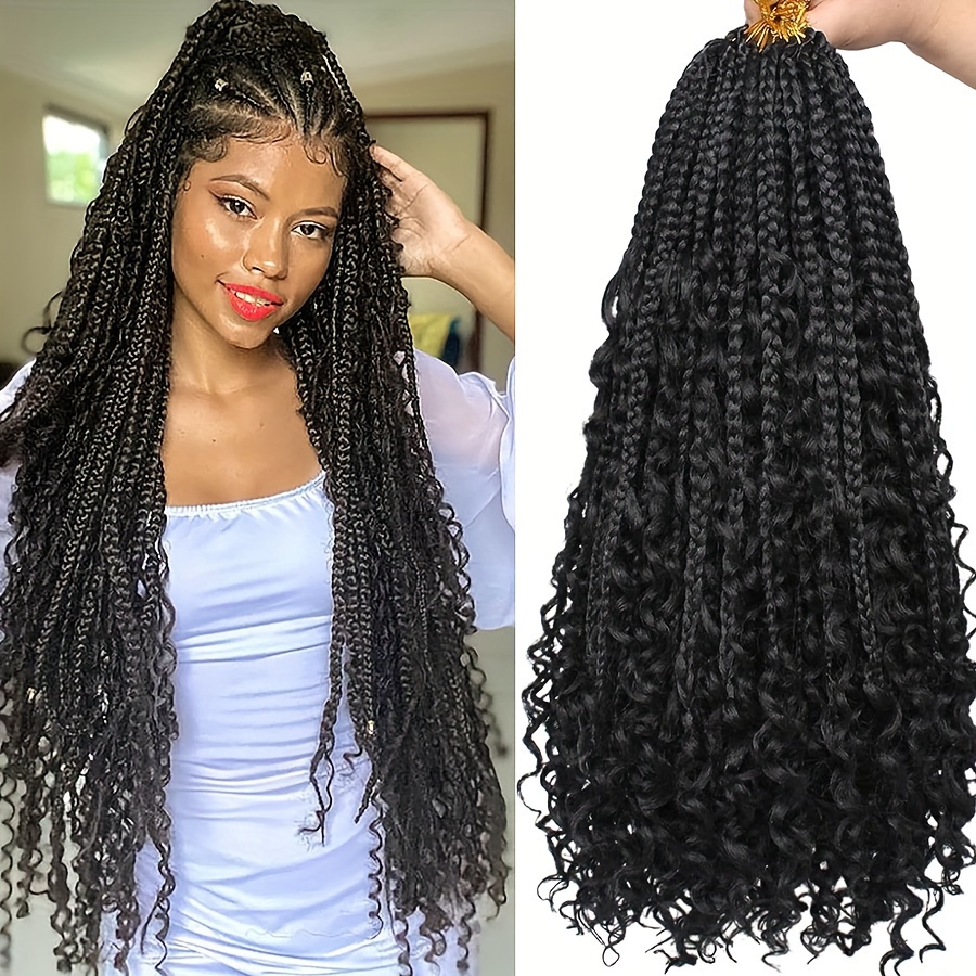 Travelwant Crochet Box Braids Hair with Curly Ends Prelooped Goddess Box Braids  Crochet Hair Braiding Hair Crochet Braids Hair for Black Women 