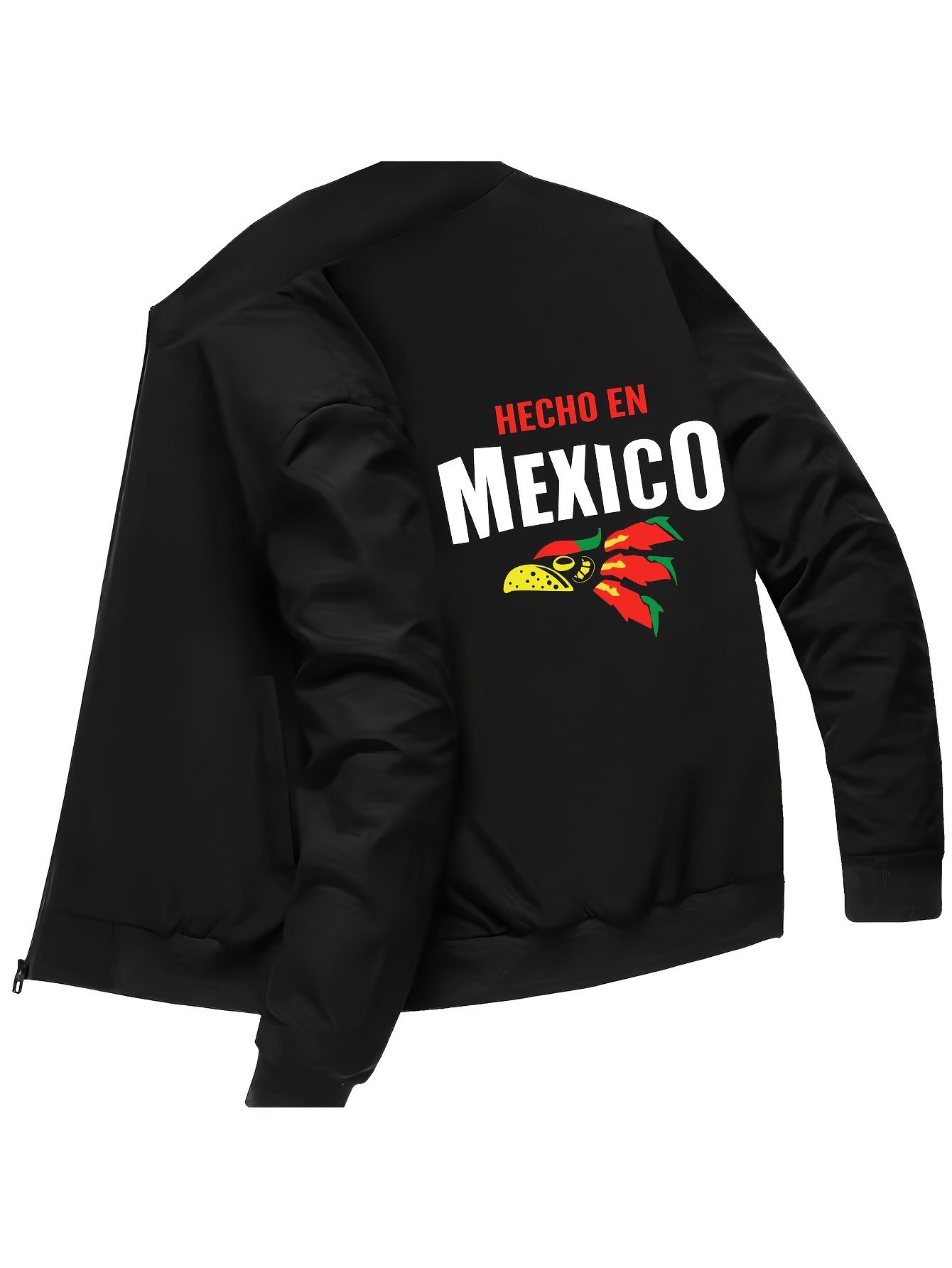 Plus Size Men's Mexican Pretty Girl Print Baseball Jacket