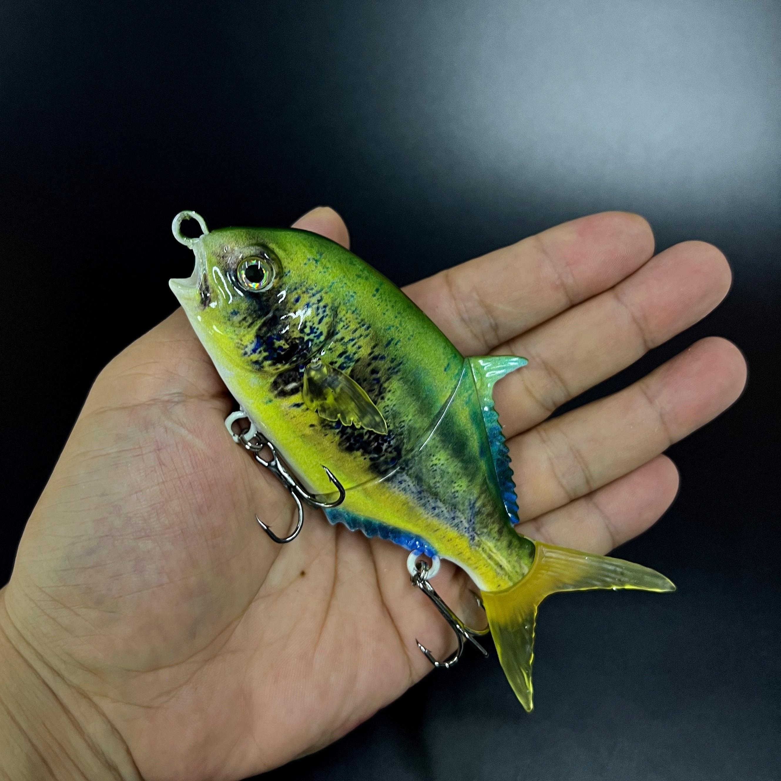 1pc 5.31inch/1.52oz Realistic Fishing Lures With 2 Treble Hooks,  Multi-jointed Swimbait, Suitable For Sea Fishing
