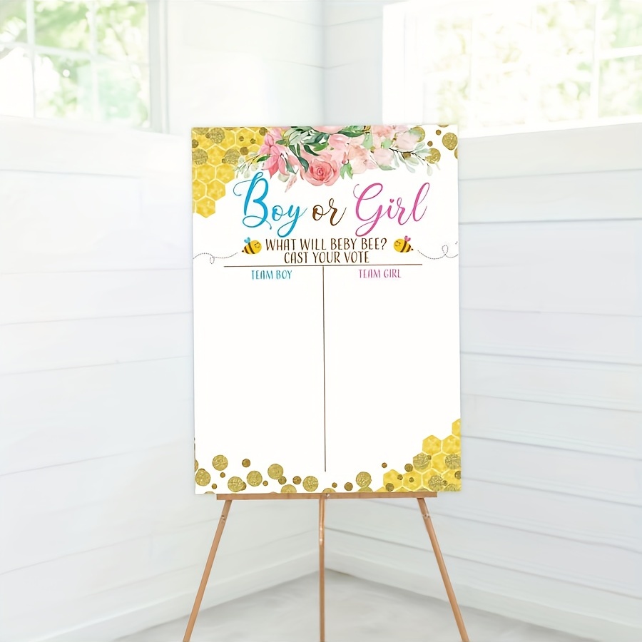 Gender Reveal Poster Set Fun Game Stickers Baby Shower - Temu