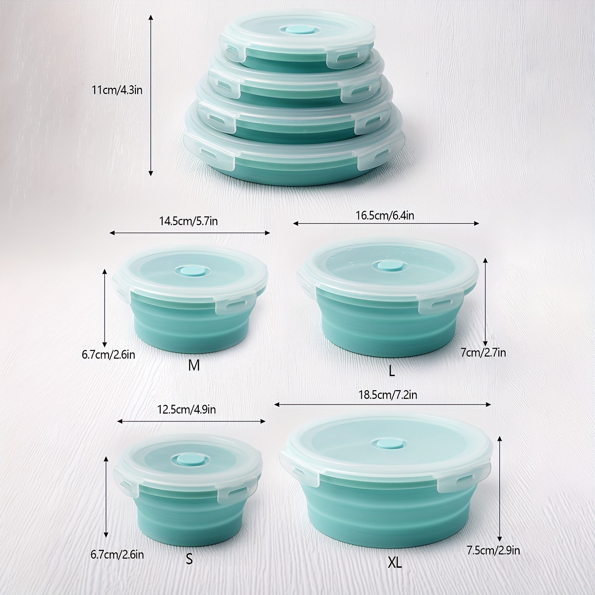 Collapsible Silicone Food Storage Container, Lunch Bento Box 3