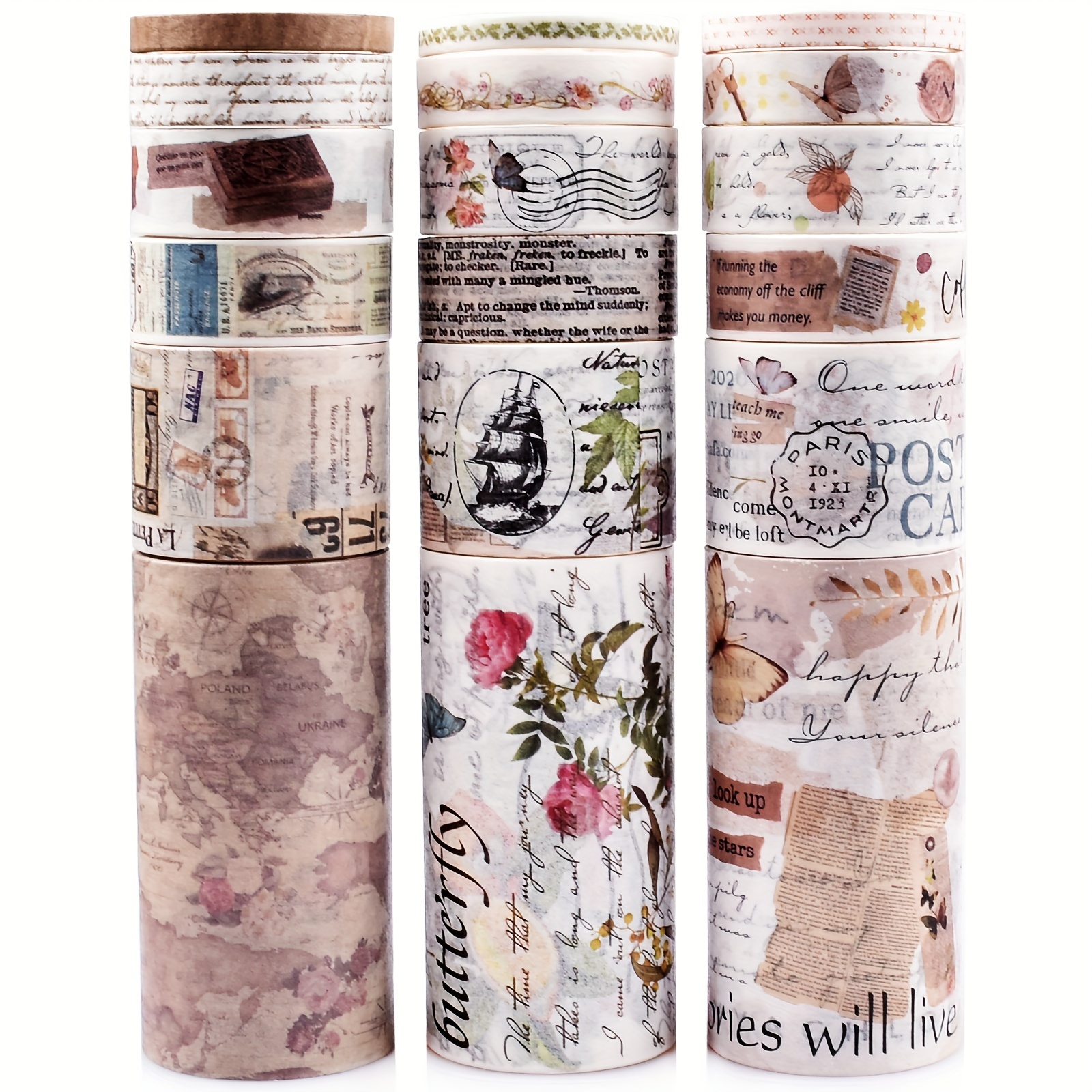 Vintage Washi Stickers Decorative Note Paper Perfect For - Temu