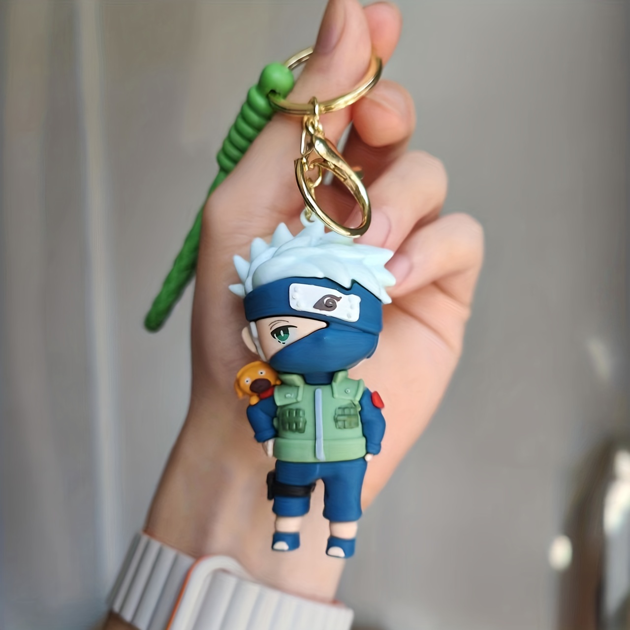Cartoon Anime Doll Braided Rope Keychain Backpack Pendant