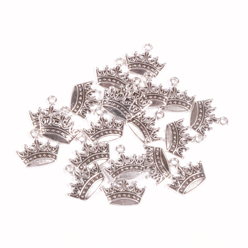 

20pcs Zinc Alloy Charms Crown Shape Pendants Diy Pendant For Earrings Bracelet Necklace Handmade Jewelry