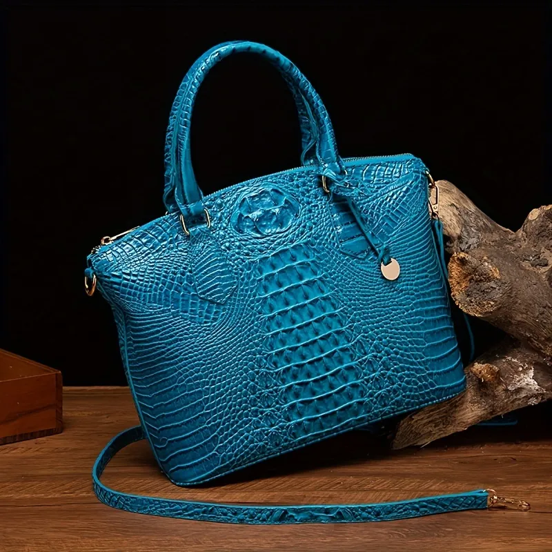 Crocodile Embossed Handbag, Fashion Leather Crossbody Bag, Women's Top  Handle Satchel Purse - Temu Philippines