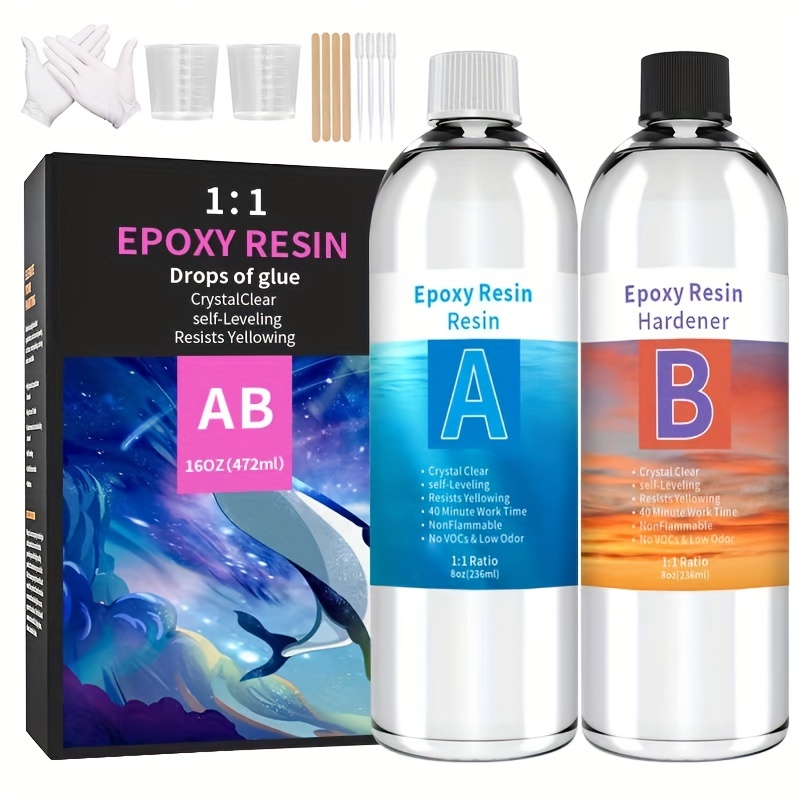 Kit de resina epoxi – 10 oz 1:1 resina epoxi con 15 colores