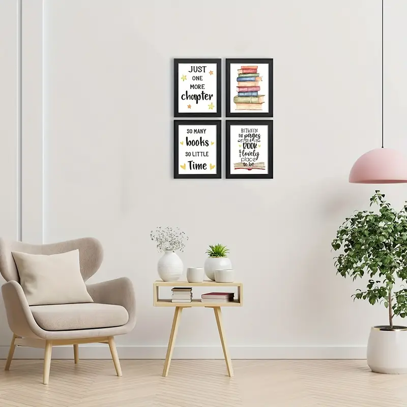 Inspirational Reading Quotes Wall Art Decor Prints Four Photos Just One  More Chapter Posters For Readers Book Lovers Bookworm Home Decor No Frame,  Three Different Sizes, Housewarming Gift, Unframed - Temu New