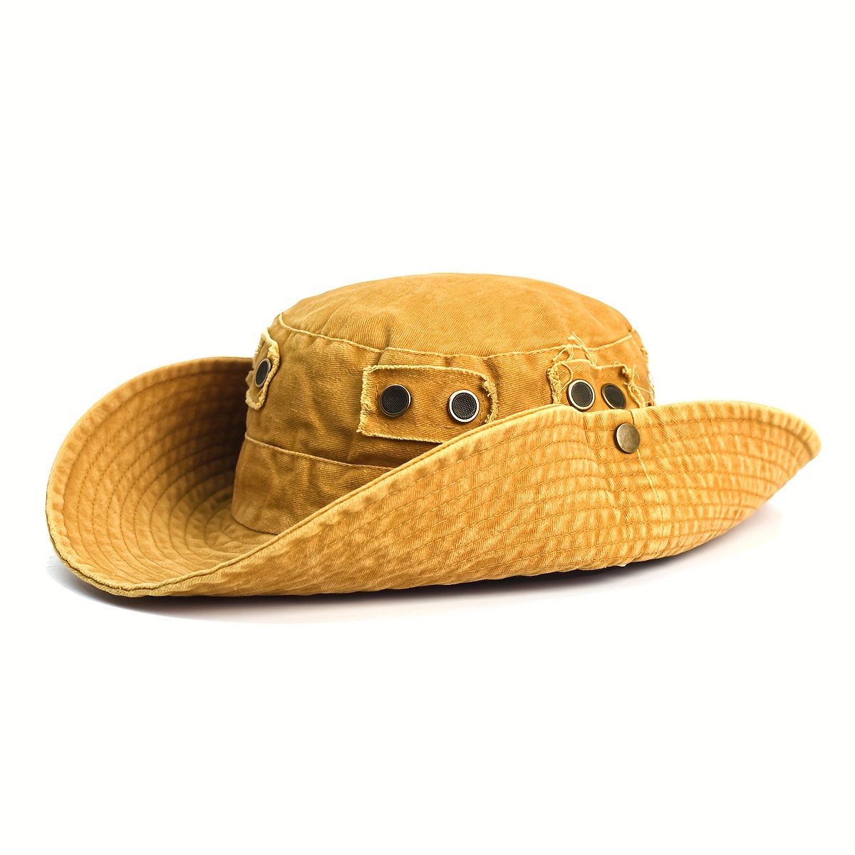 Washed Cotton Boonie Hat With Adjustable Chin Strap For Outdoor Fishing And Hunting  Unisex, Check Out Today's Deals Now