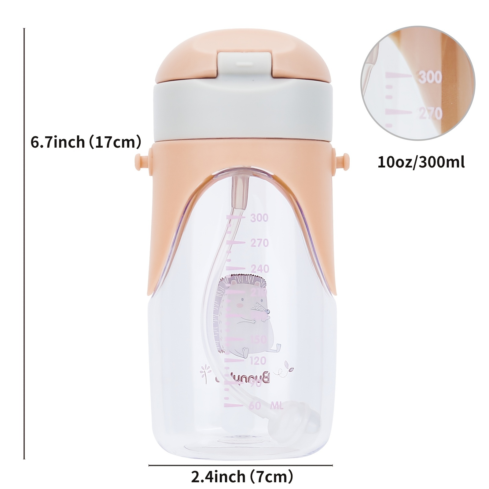 Baby Sippy Cup With Weighted Straw, Transition Bottle For 1 Year Old,  Spill-proof Toddlers Cup With Shoulder Strap, Appropriate For Infant Older  6-12 Months - Temu