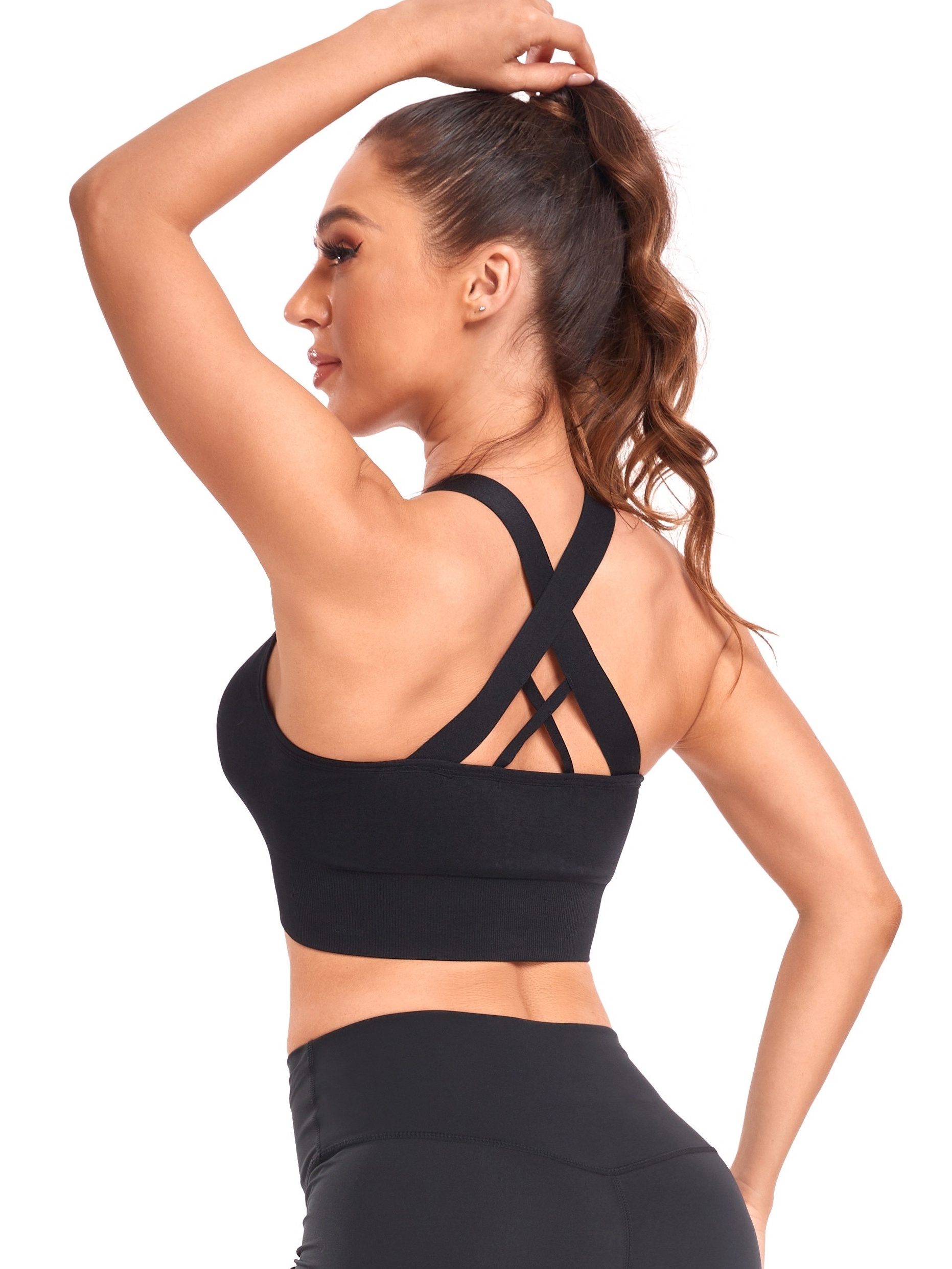 TOPTOP Racerback Sports Bra for Women Stylish Seamless Great Support for  Yoga Gym High Impact Workout Fitness : : Clothing, Shoes 