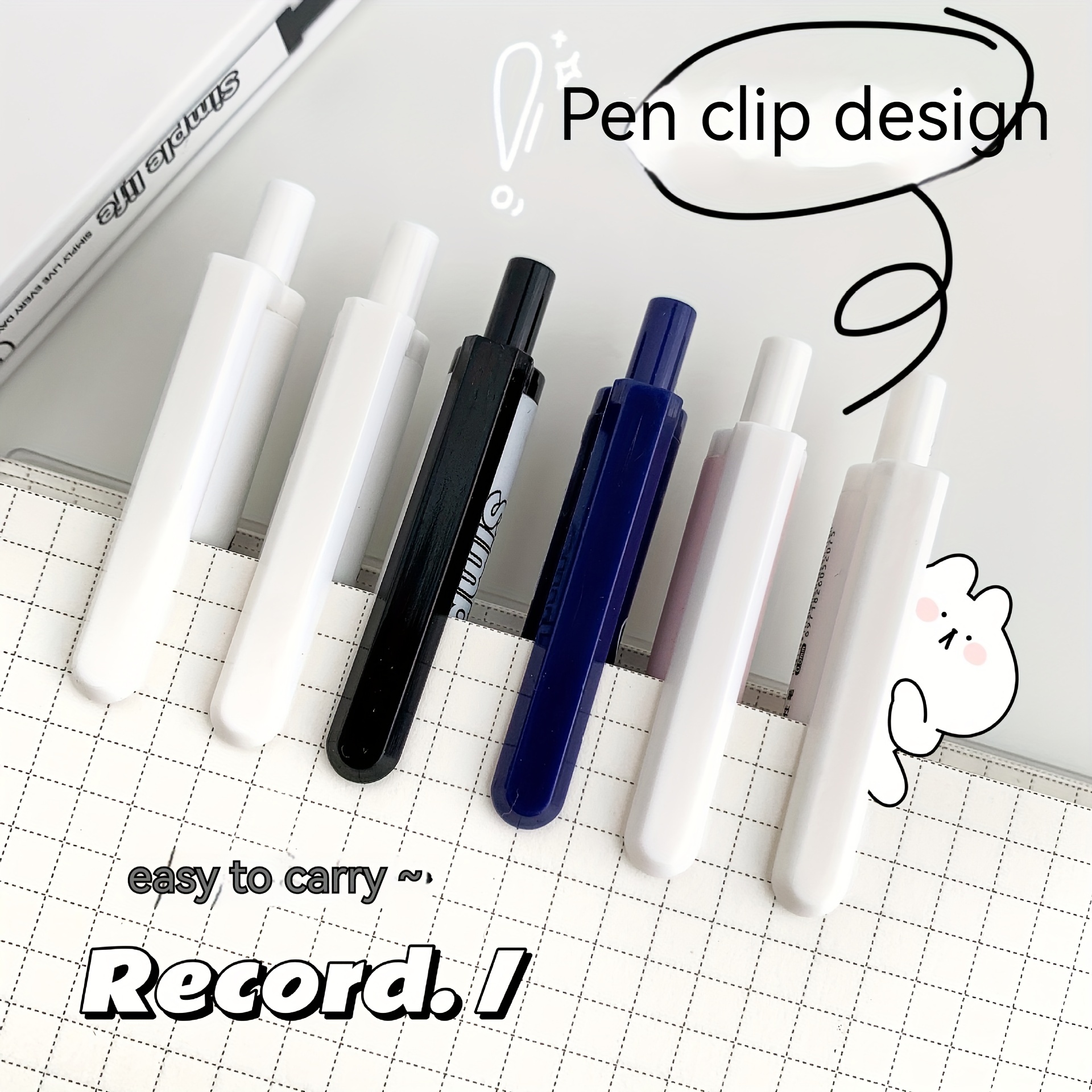 5pcs Cloud Shaped Soft Press Exam Black Pens, 0.5mm Black Ink