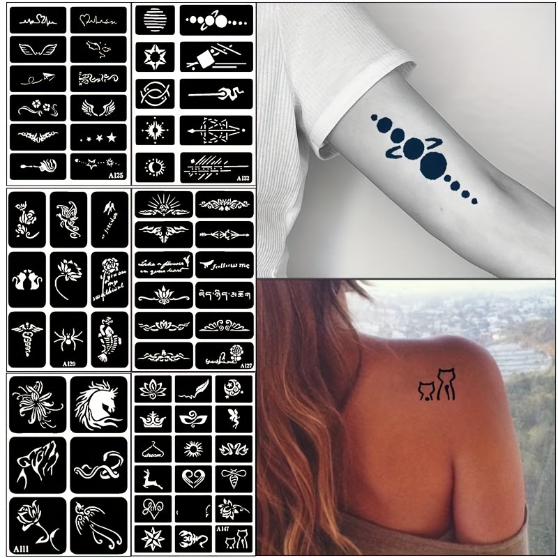Tattoo Stencil Kit Reusable Airbrush Temporary Tattoos - Temu