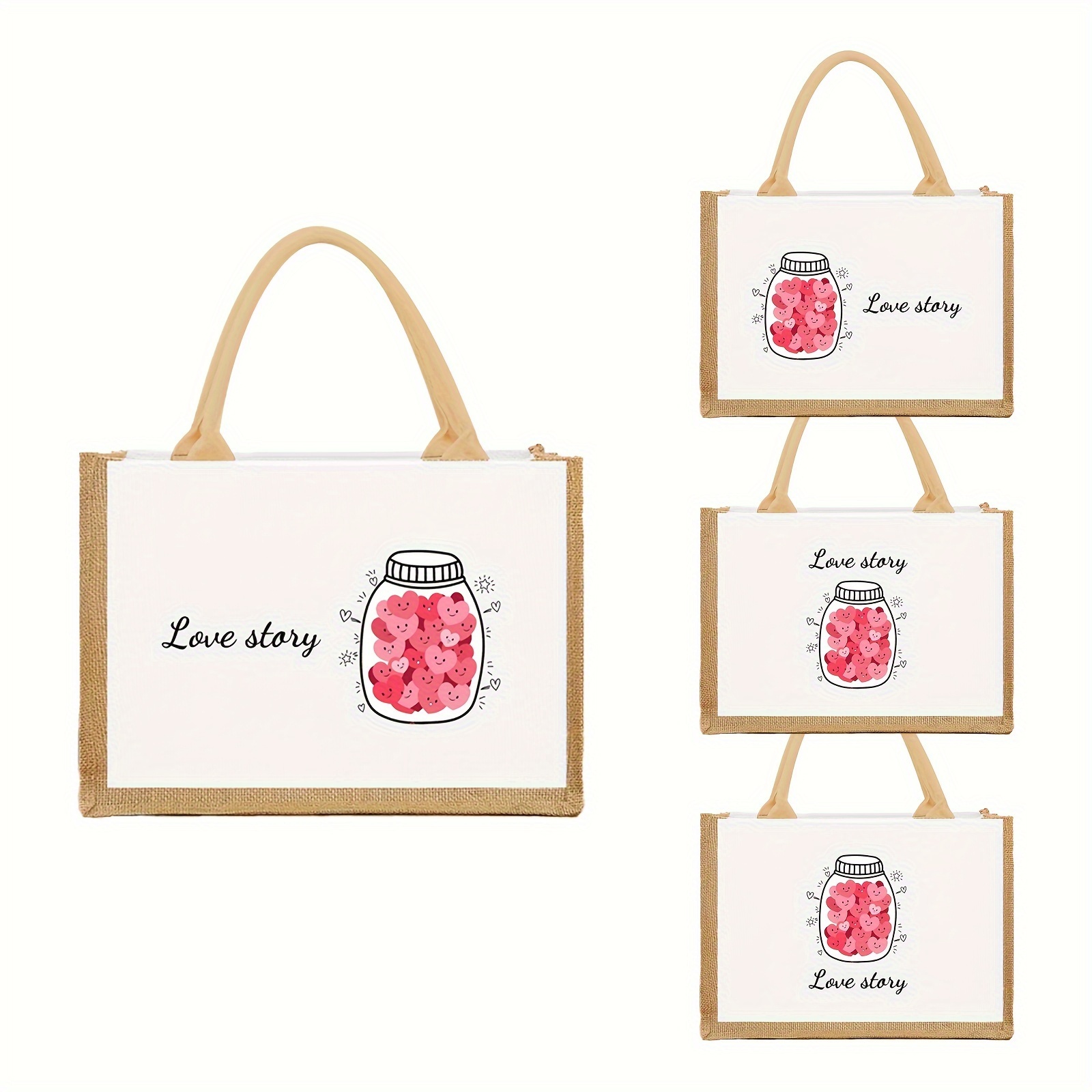 Th me Saint valentin Bouteille Motif D amour Sac Fourre tout