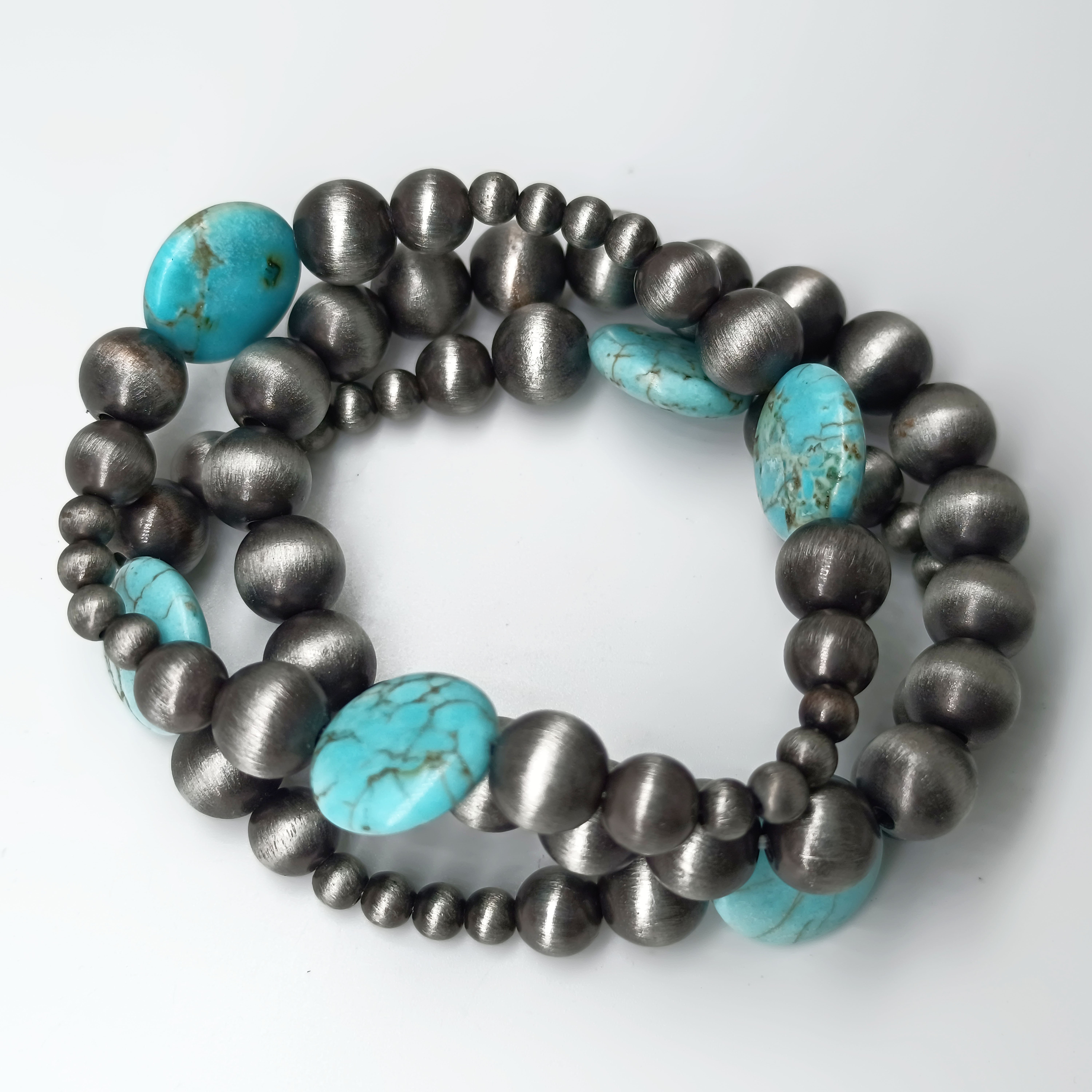 Turquoise Embellished Navajo Antique Beads Elastic Bracelet - Temu