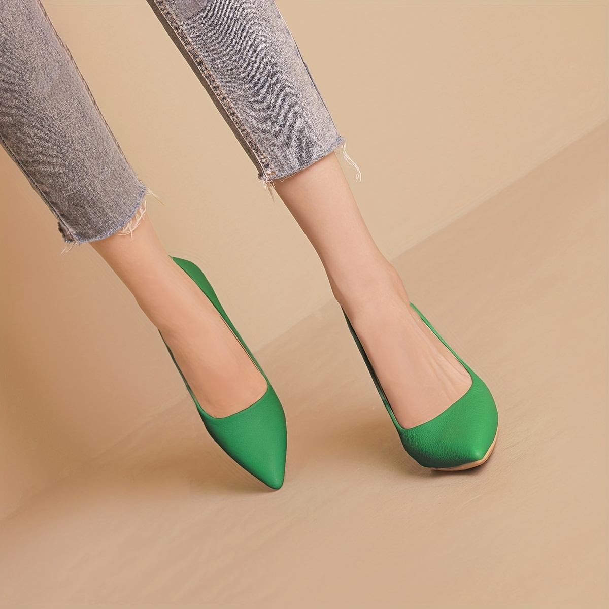 Green Pointed Toe Pumps Stiletto Heeled Shoes Fashionable - Temu