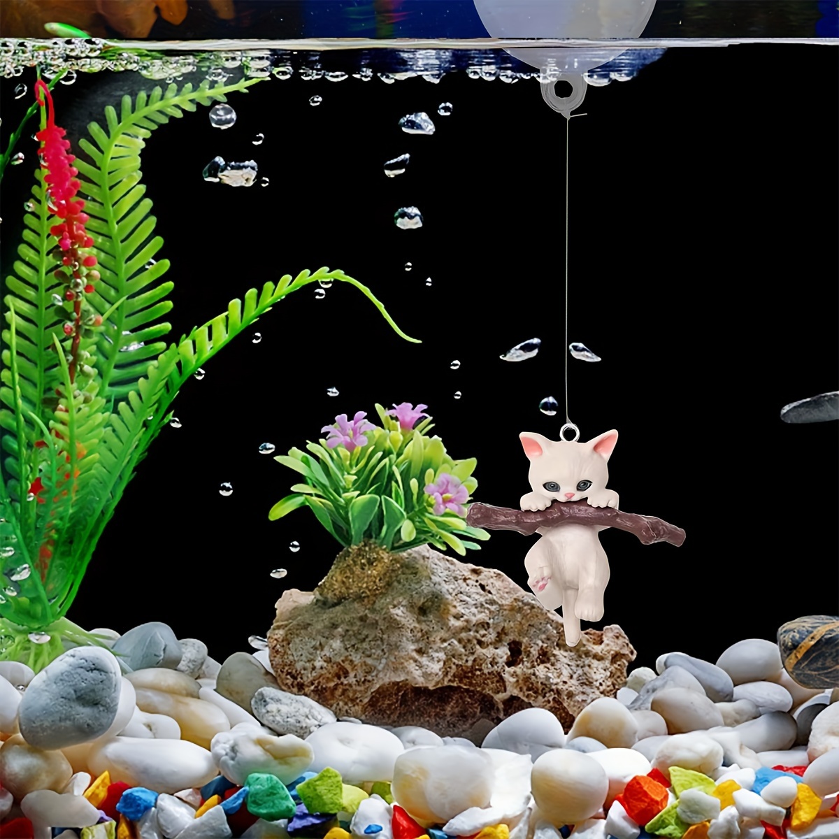 5pcs Set Fishing Cat Ornaments Aquarium Fish Tank Landscaping Cute Fishing  Cat Ornament Aquarium Decor - Pet Supplies - Temu