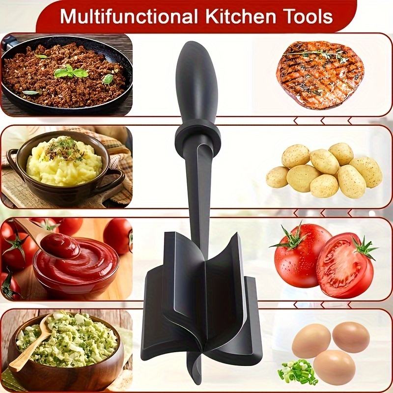 Meat Chopper, Multifunctional Hamburger Meat Chopper, Professional Heat Resistant Nylon Meat/Potato Masher - Safe for Non-Stick Cookware, Chop, and