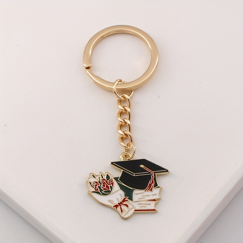 Bachelor Cap Keychain Graduation Gift Earbud Case Accessory