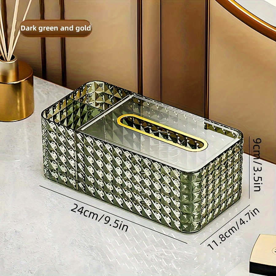 Multifunctional Desktop Paper Box Light Luxury Diamond - Temu